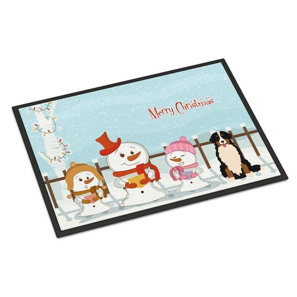 Carolines Treasures Merry Christmas Carolers Bernese Mountain Dog Indoor or Outdoor Mat, 18 x 0.25 x 27 in. BB2367MAT - main
